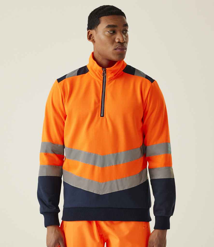 Regatta High Visibility Regatta High Visibility Pro 1/4 Zip Sweatshirt Orange/Navy