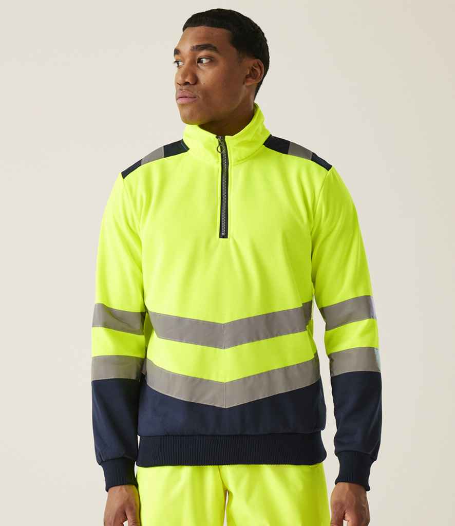 Regatta High Visibility Regatta High Visibility Pro 1/4 Zip Sweatshirt Yellow/Navy