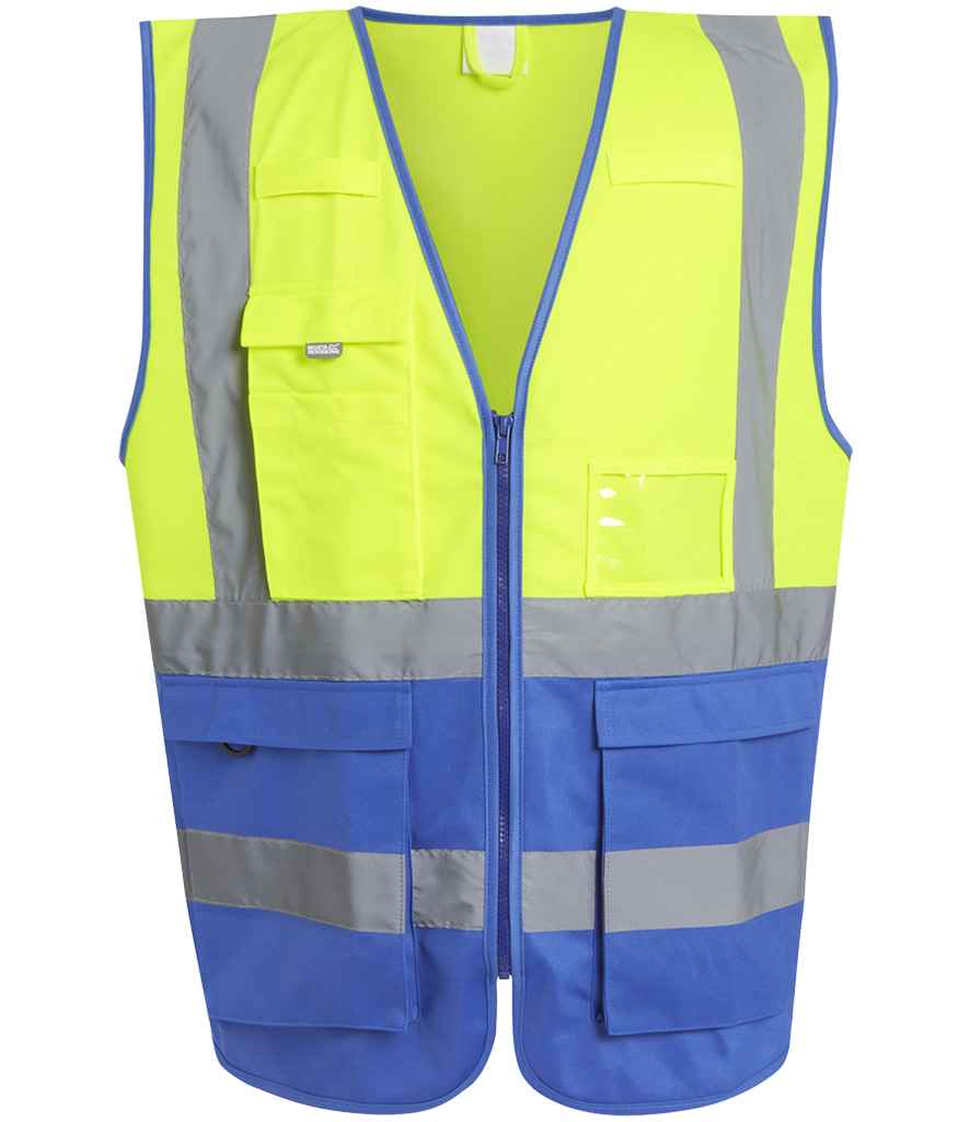 Regatta High Visibility Pro Executive Vest in Yellow/Royal Blue