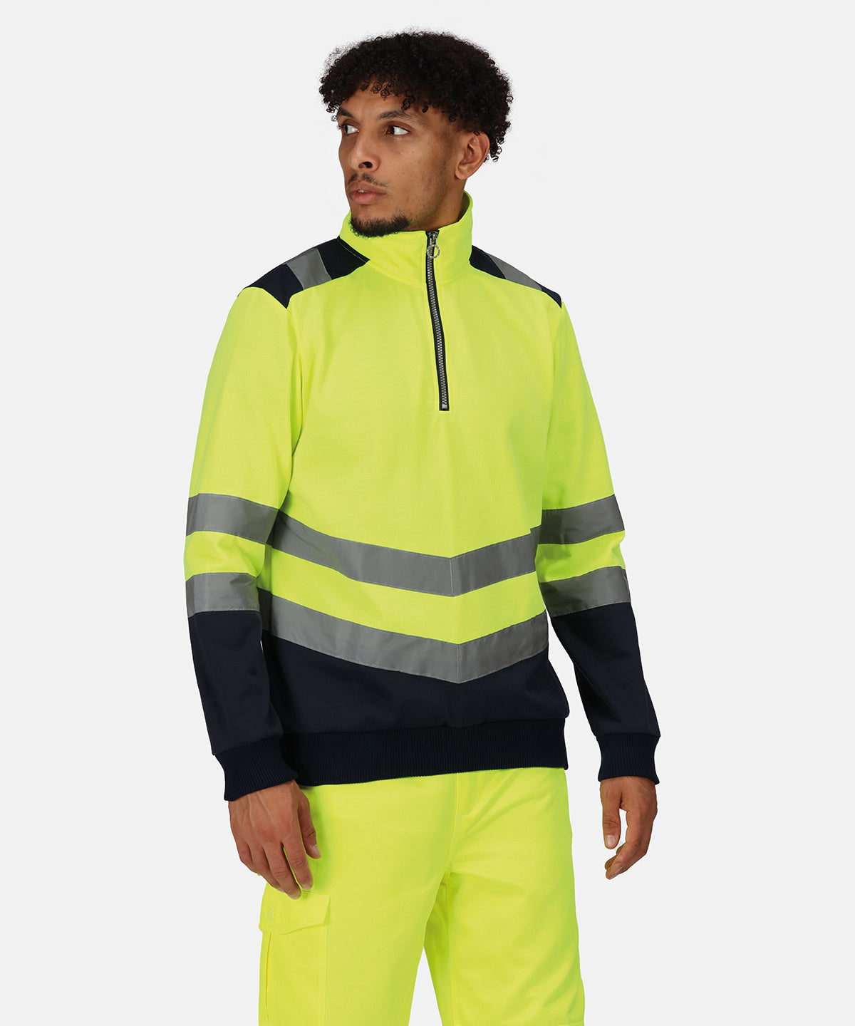 Regatta High Visibility Pro hi-vis ¼-zip sweatshirt Orange/Navy