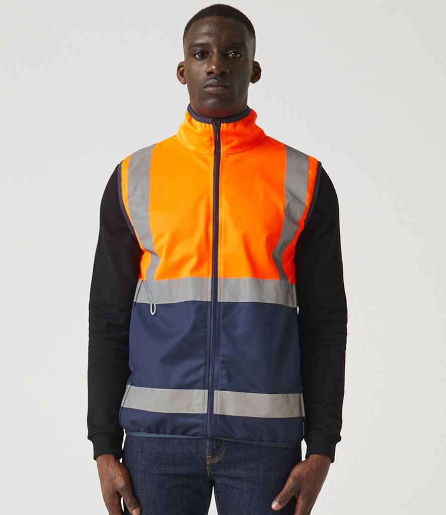 Regatta High Visibility Regatta High Visibility Pro Full Zip Gilet Orange/Navy