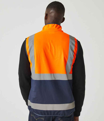 Regatta High Visibility Regatta High Visibility Pro Full Zip Gilet Orange/Navy