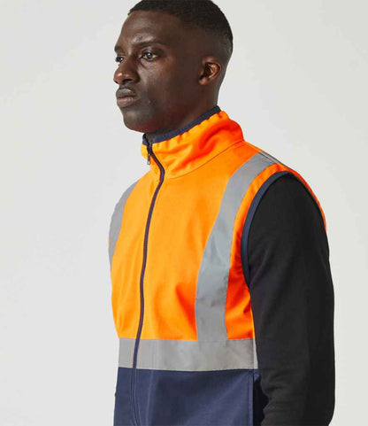 Regatta High Visibility Regatta High Visibility Pro Full Zip Gilet Orange/Navy