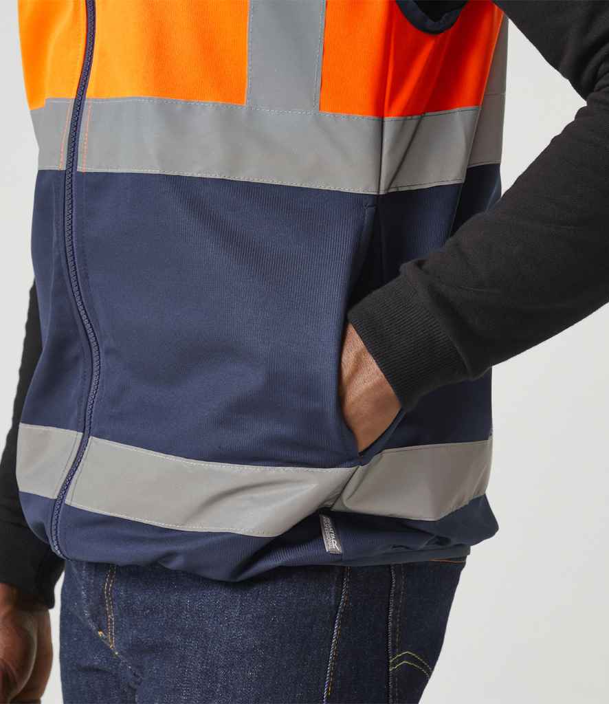 Regatta High Visibility Regatta High Visibility Pro Full Zip Gilet Orange/Navy