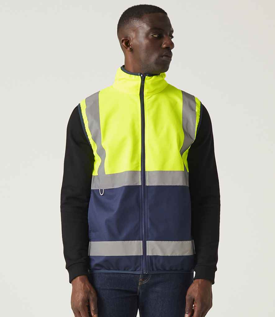 Regatta High Visibility Regatta High Visibility Pro Full Zip Gilet Yellow/Navy