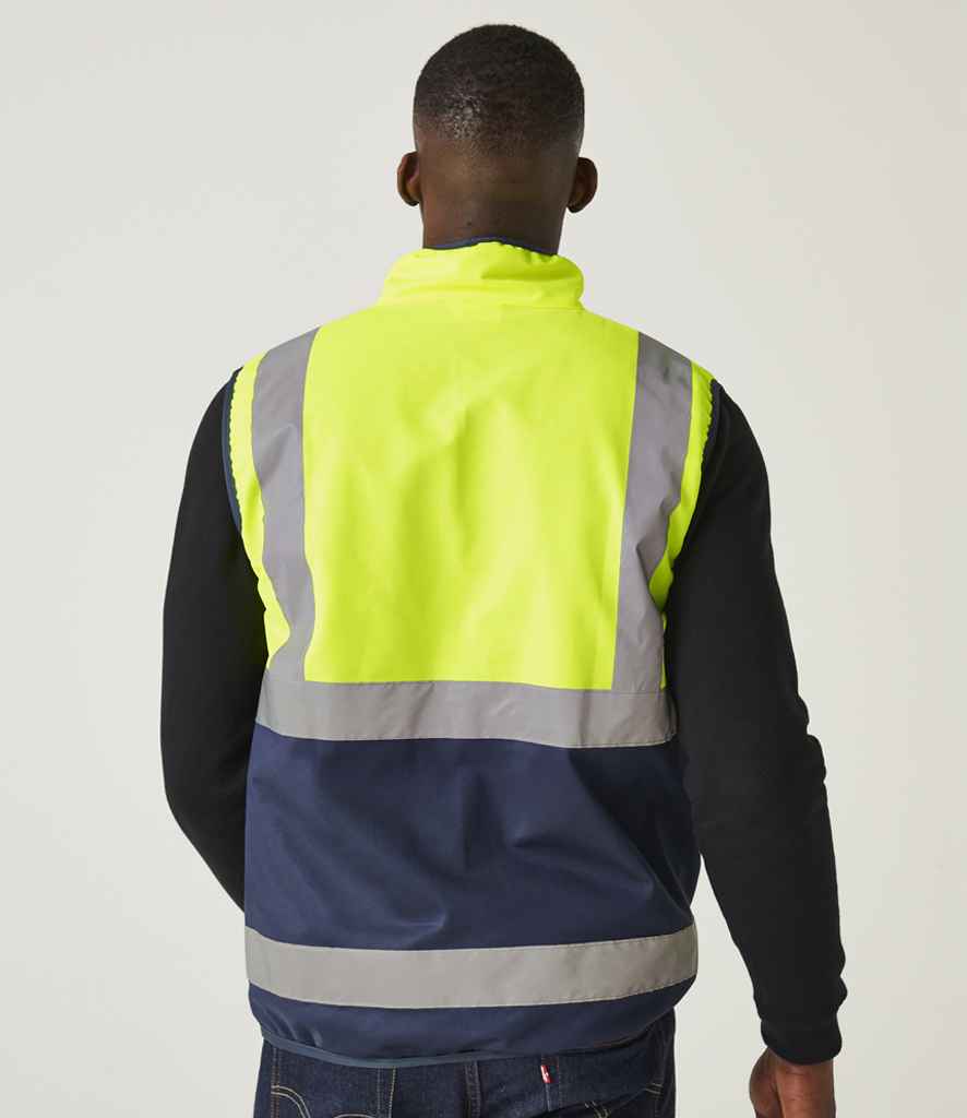 Regatta High Visibility Regatta High Visibility Pro Full Zip Gilet Yellow/Navy