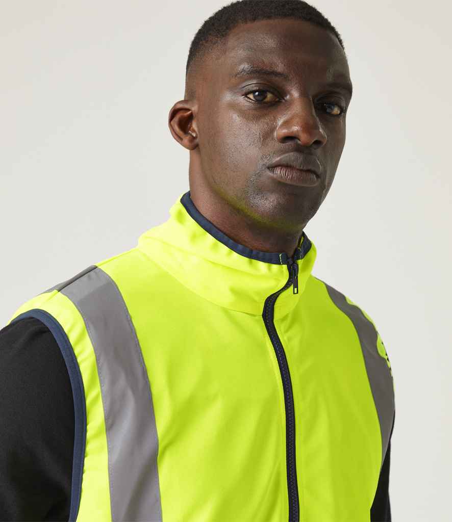 Regatta High Visibility Regatta High Visibility Pro Full Zip Gilet Yellow/Navy