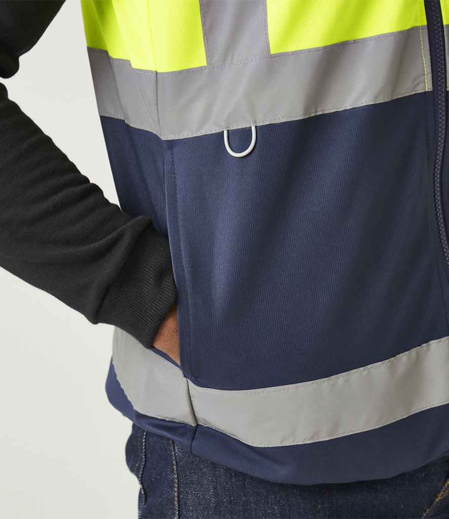 Regatta High Visibility Regatta High Visibility Pro Full Zip Gilet Yellow/Navy