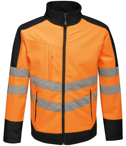 Regatta High Visibility Pro Soft Shell Jacket in Orange/Navy