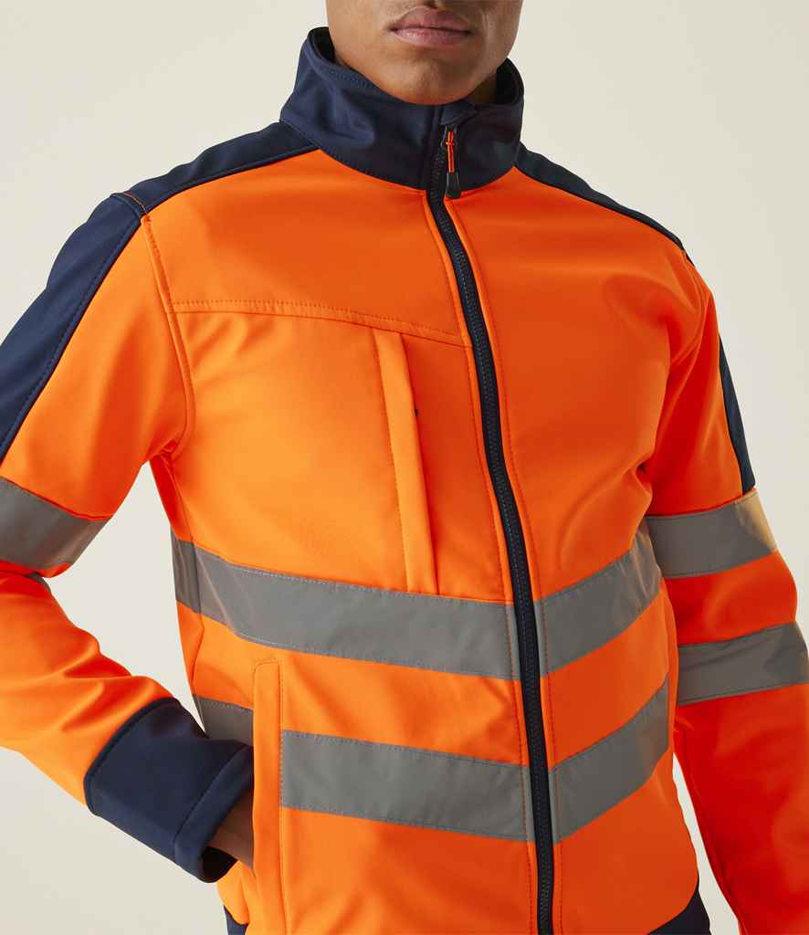Regatta High Visibility Regatta High Visibility Pro Soft Shell Jacket Orange/Navy