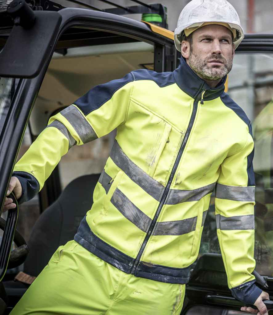 Regatta High Visibility Regatta High Visibility Pro Soft Shell Jacket Yellow/Navy