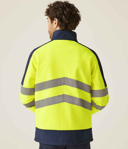 Regatta High Visibility Regatta High Visibility Pro Soft Shell Jacket Yellow/Navy