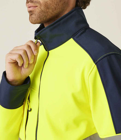 Regatta High Visibility Regatta High Visibility Pro Soft Shell Jacket Yellow/Navy