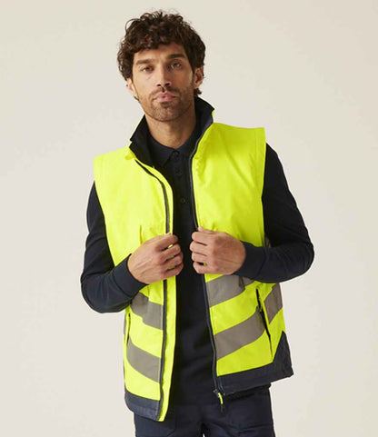 Regatta High Visibility Regatta High Visibility Pro Bodywarmer Yellow/Navy