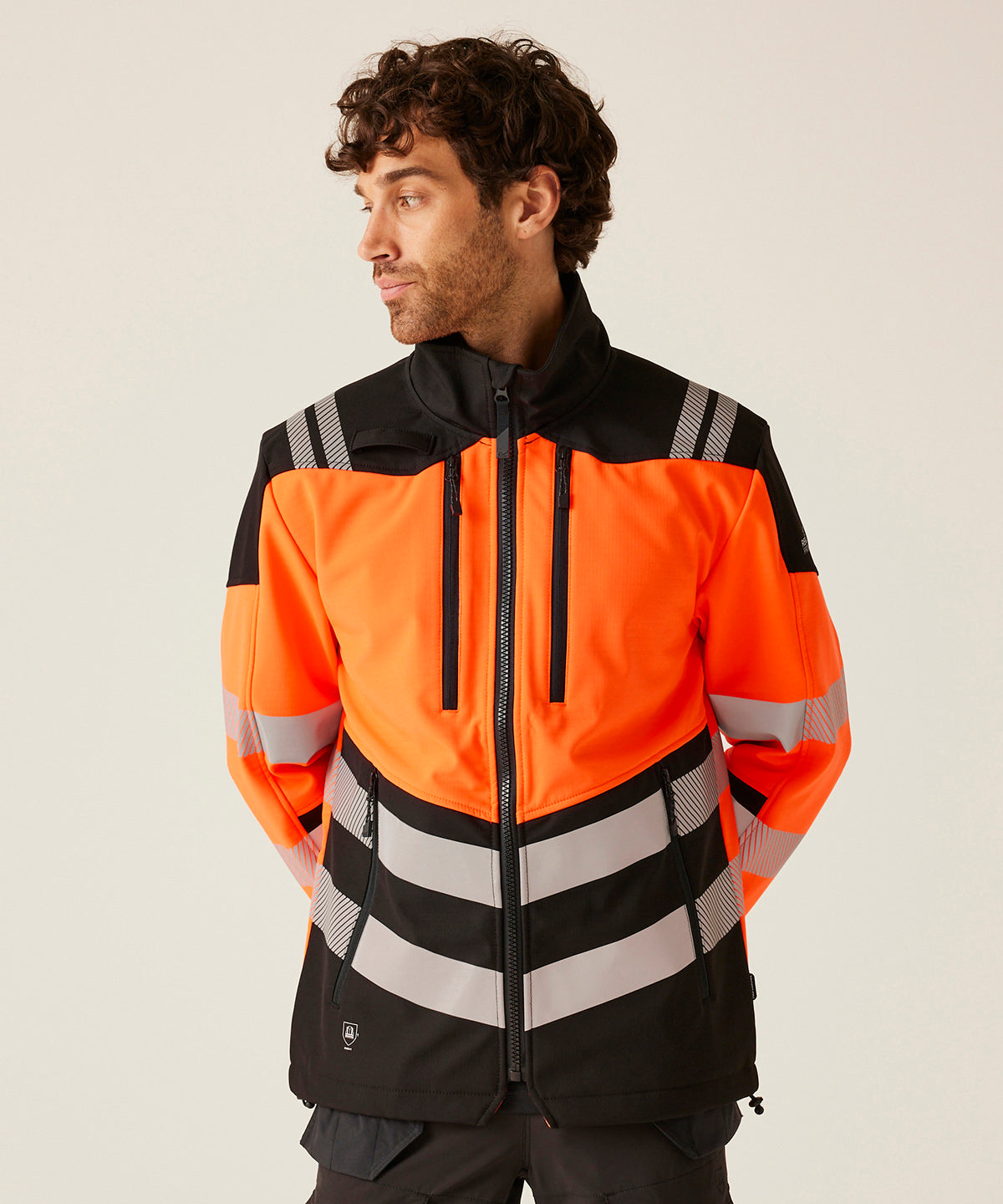Regatta High Visibility Hi-Vis X-Pro 3-layer softshell jacket (Class 2) Black/Orange