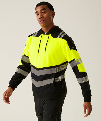 Regatta High Visibility Hi-Vis X-Pro Hoodie (Class 2) Black/Orange