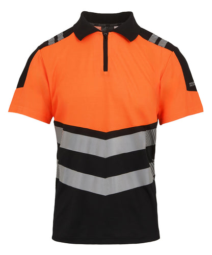 Regatta High Visibility Hi-Vis X-Pro Polo (Class 1) Black/Orange