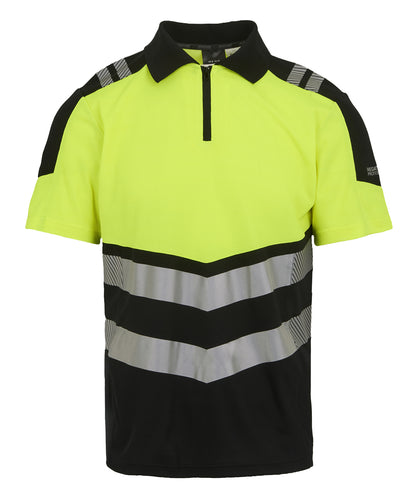 Regatta High Visibility Hi-Vis X-Pro Polo (Class 1) Black/Yellow