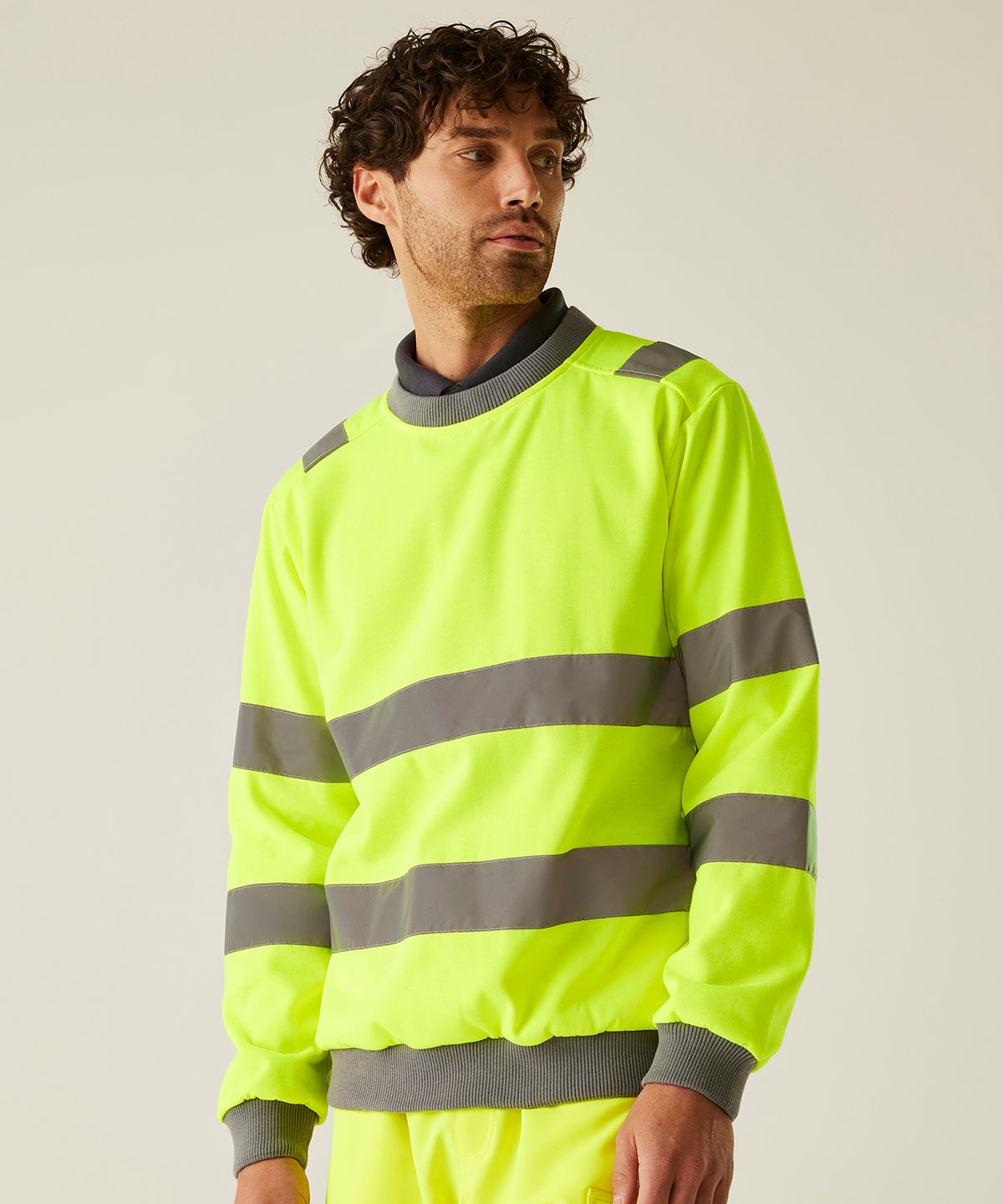 Regatta High Visibility Hi-vis Pro contrast crew neck sweatshirt Orange