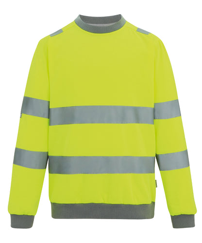 Regatta High Visibility Hi-vis Pro contrast crew neck sweatshirt Yellow