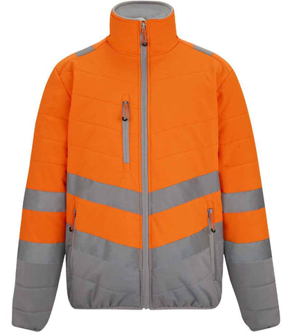 Regatta High Visibility Two Tone Thermal Baffle Jacket in Orange/Grey