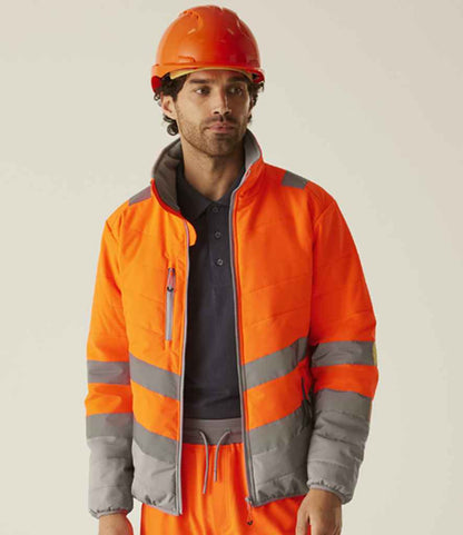 Regatta High Visibility Regatta High Visibility Two Tone Thermal Baffle Jacket Orange/Grey