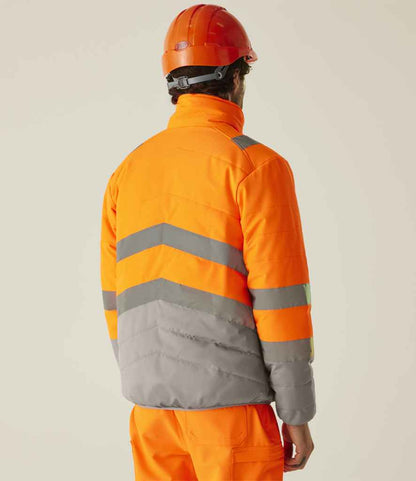 Regatta High Visibility Regatta High Visibility Two Tone Thermal Baffle Jacket Orange/Grey