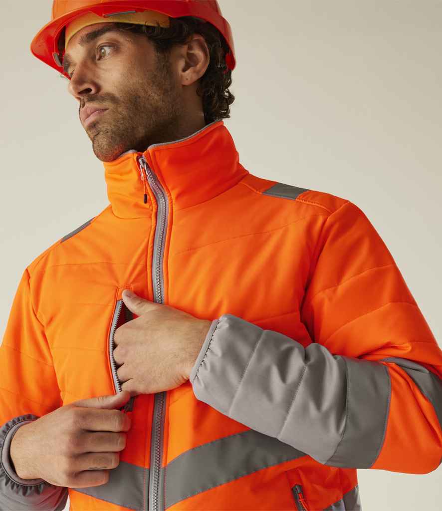 Regatta High Visibility Regatta High Visibility Two Tone Thermal Baffle Jacket Orange/Grey