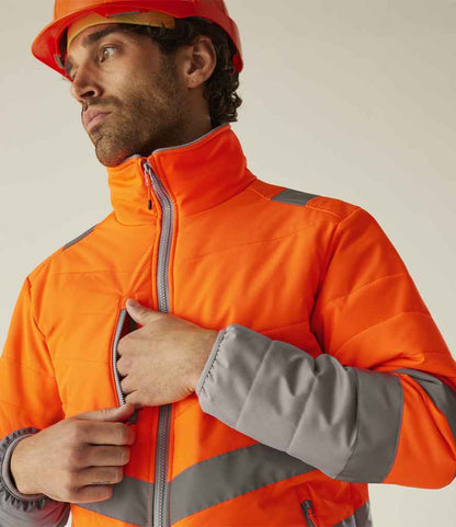 Regatta High Visibility Regatta High Visibility Two Tone Thermal Baffle Jacket Orange/Grey