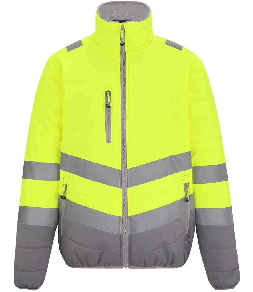 Regatta High Visibility Two Tone Thermal Baffle Jacket in Yellow/Grey