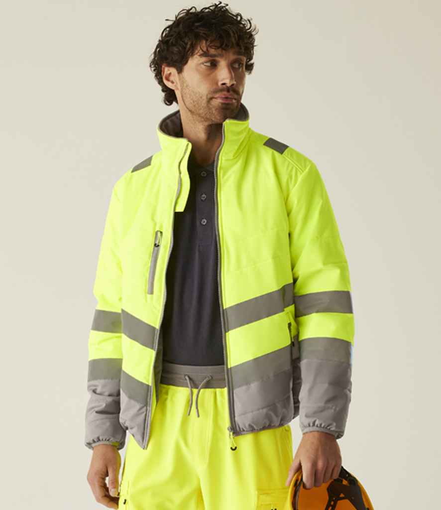 Regatta High Visibility Regatta High Visibility Two Tone Thermal Baffle Jacket Yellow/Grey