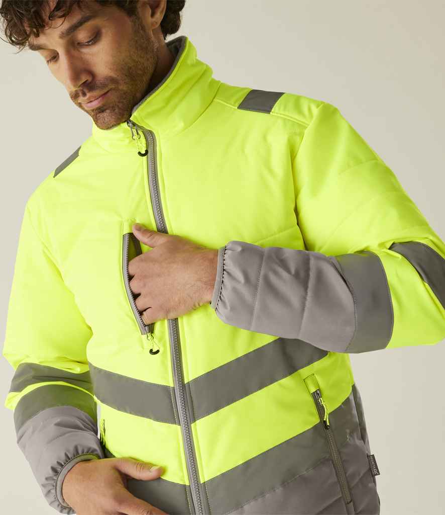 Regatta High Visibility Regatta High Visibility Two Tone Thermal Baffle Jacket Yellow/Grey