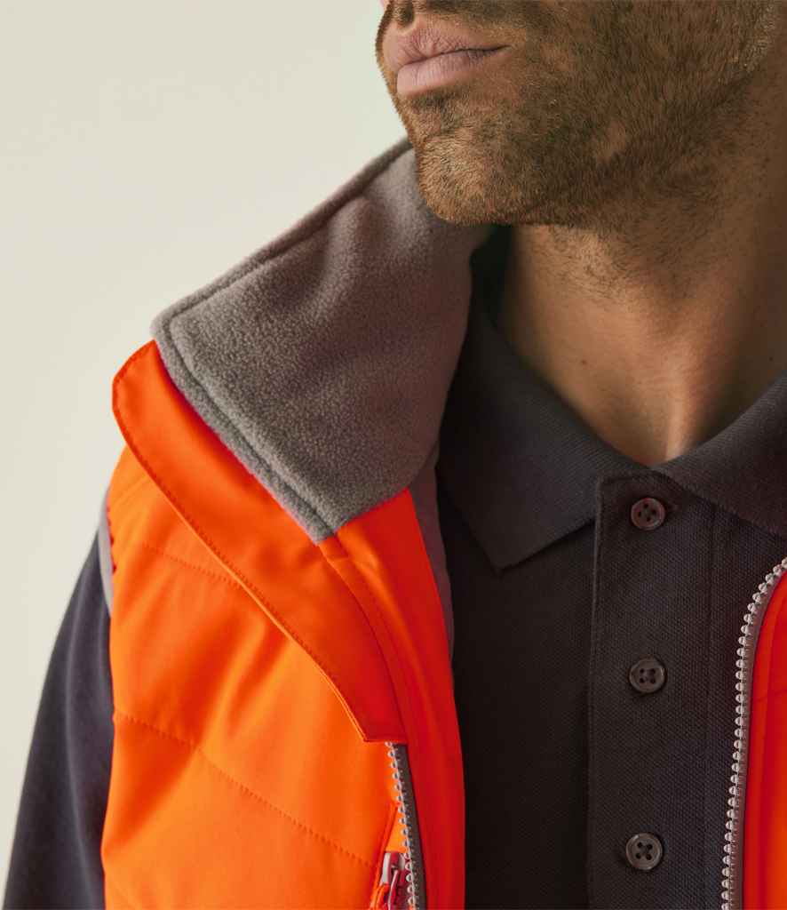 Regatta High Visibility Regatta High Visibility Two Tone Thermal Baffle Bodywarmer Orange/Grey
