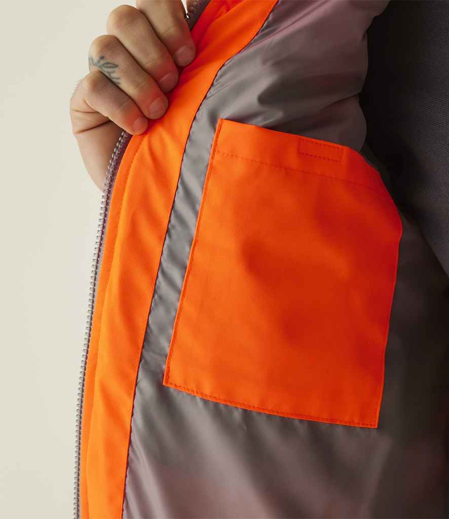 Regatta High Visibility Regatta High Visibility Two Tone Thermal Baffle Bodywarmer Orange/Grey