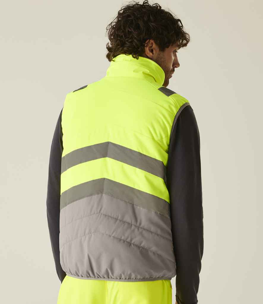 Regatta High Visibility Regatta High Visibility Two Tone Thermal Baffle Bodywarmer Yellow/Grey