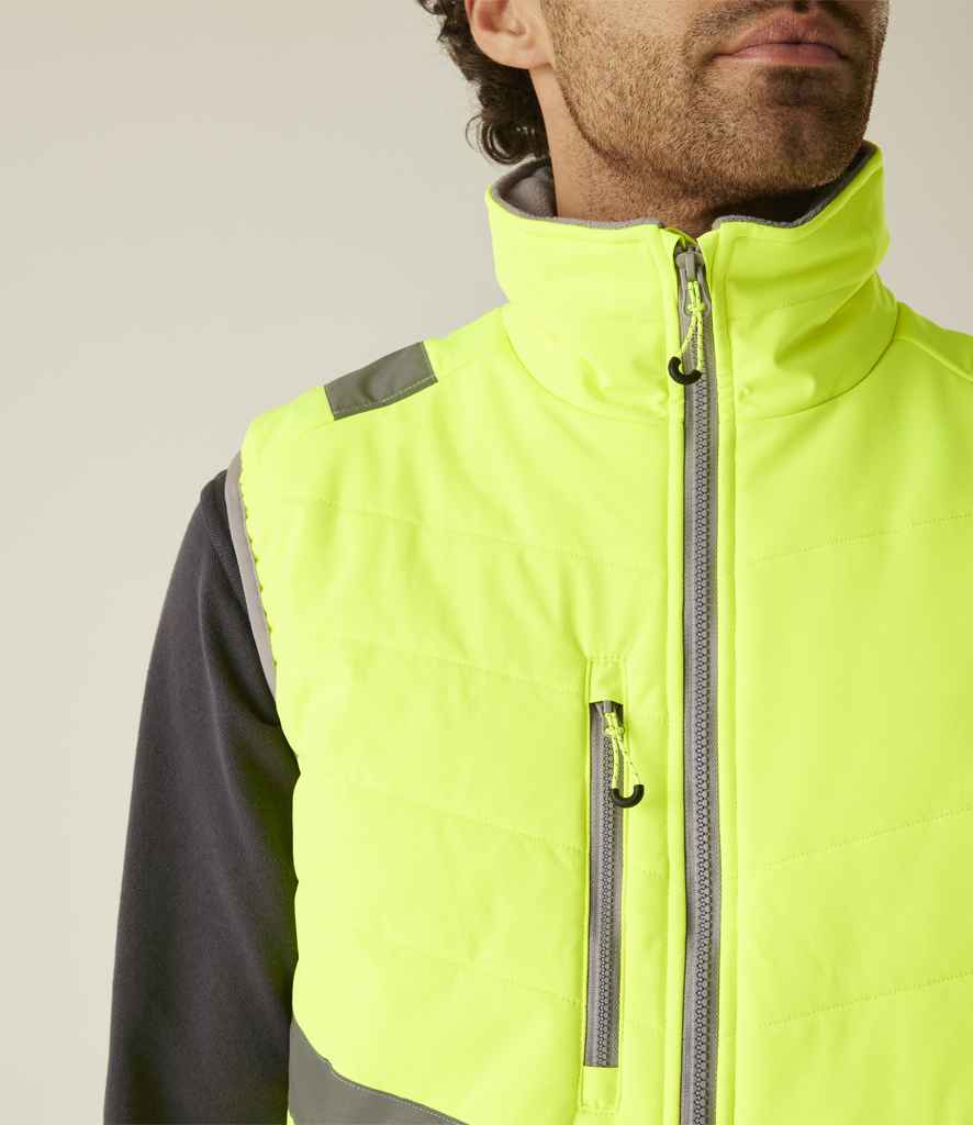 Regatta High Visibility Regatta High Visibility Two Tone Thermal Baffle Bodywarmer Yellow/Grey