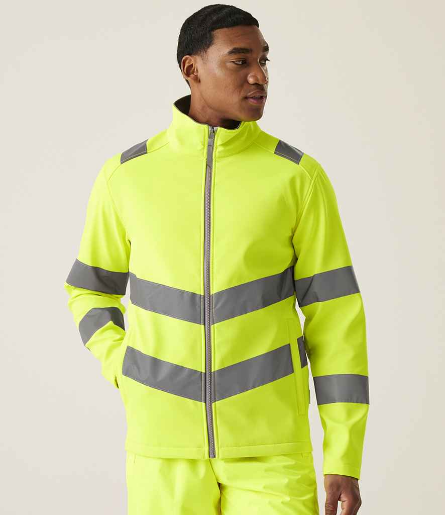 Regatta High Visibility Pro Contract Ablaze Soft Shell Jacket - model image