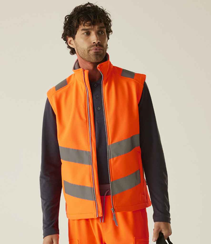 Regatta High Visibility Regatta High Visibility Pro Contract Ablaze Soft Shell Bodywarmer Orange