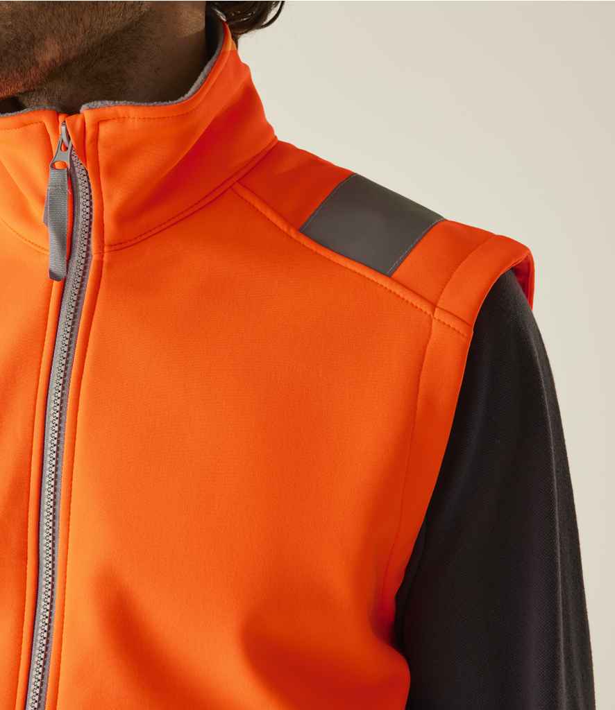 Regatta High Visibility Regatta High Visibility Pro Contract Ablaze Soft Shell Bodywarmer Orange