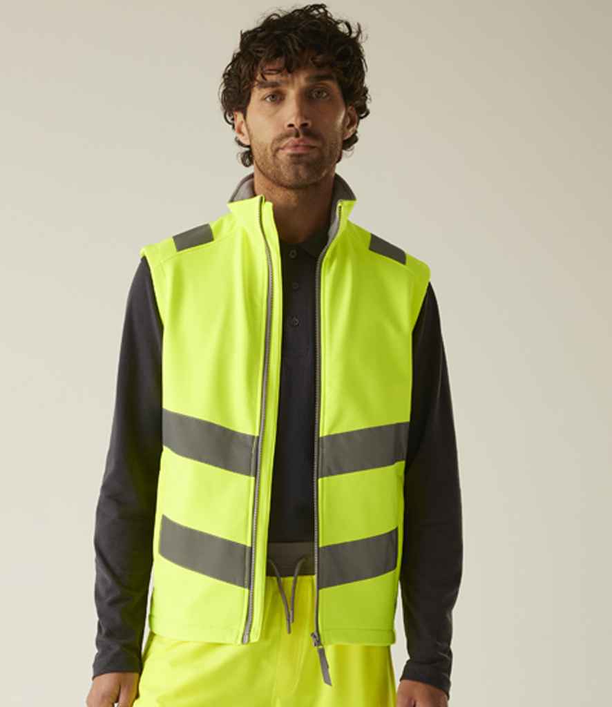 Regatta High Visibility Regatta High Visibility Pro Contract Ablaze Soft Shell Bodywarmer Yellow