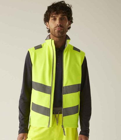 Regatta High Visibility Regatta High Visibility Pro Contract Ablaze Soft Shell Bodywarmer Yellow