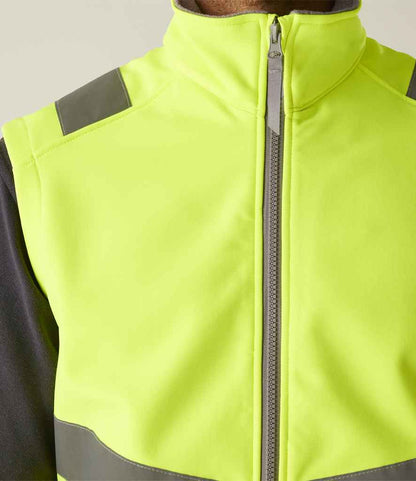 Regatta High Visibility Regatta High Visibility Pro Contract Ablaze Soft Shell Bodywarmer Yellow