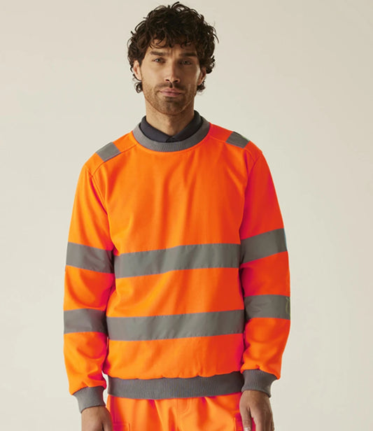 Regatta High Visibility Pro Contract Crew Neck Sweatshirt - Orange - Model