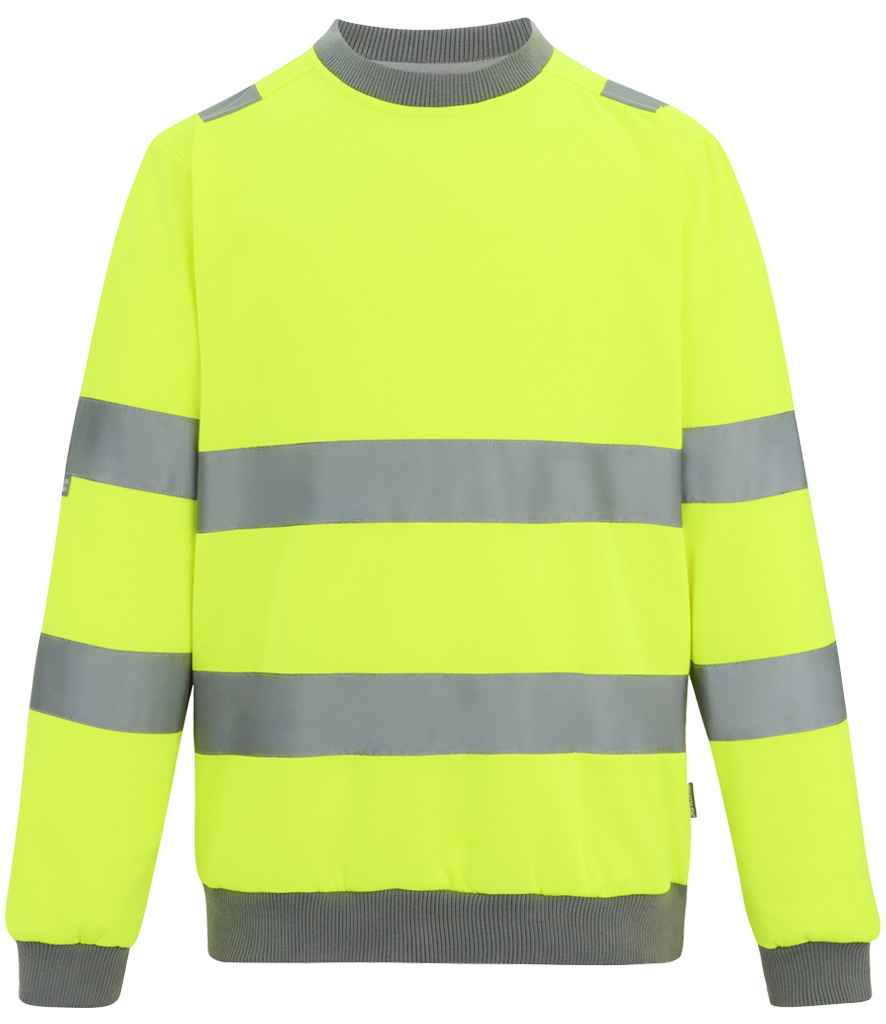 Regatta High Visibility Pro Contract Crew Neck Sweatshirt in Yellow
