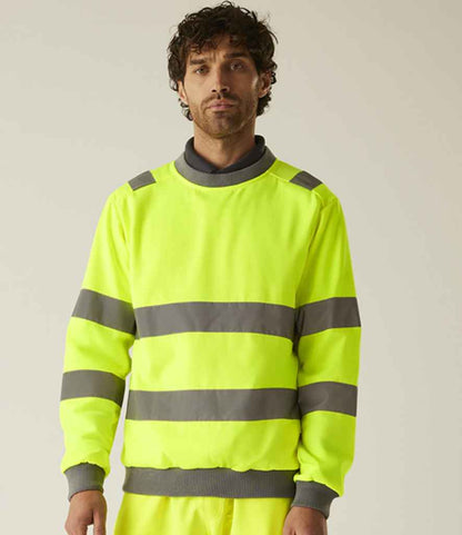Regatta High Visibility Regatta High Visibility Pro Contract Crew Neck Sweatshirt Yellow