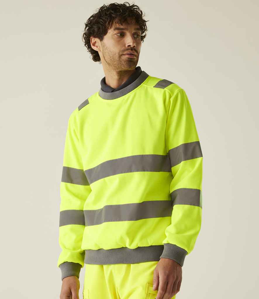 Regatta High Visibility Regatta High Visibility Pro Contract Crew Neck Sweatshirt Yellow