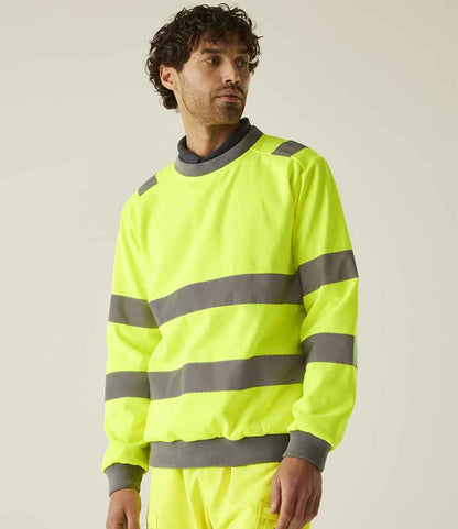 Regatta High Visibility Regatta High Visibility Pro Contract Crew Neck Sweatshirt Yellow