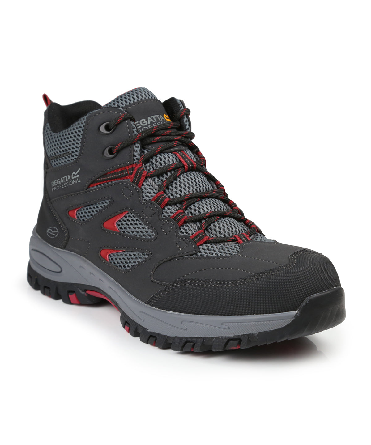 Regatta Safety Footwear Mudstone SBP safety hiker boot Ash/Rio Red