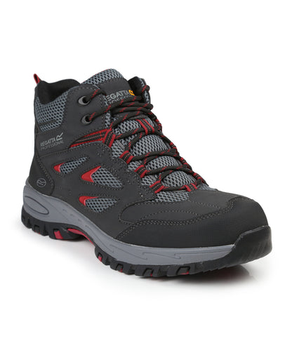 Regatta Safety Footwear Mudstone SBP safety hiker boot Ash/Rio Red