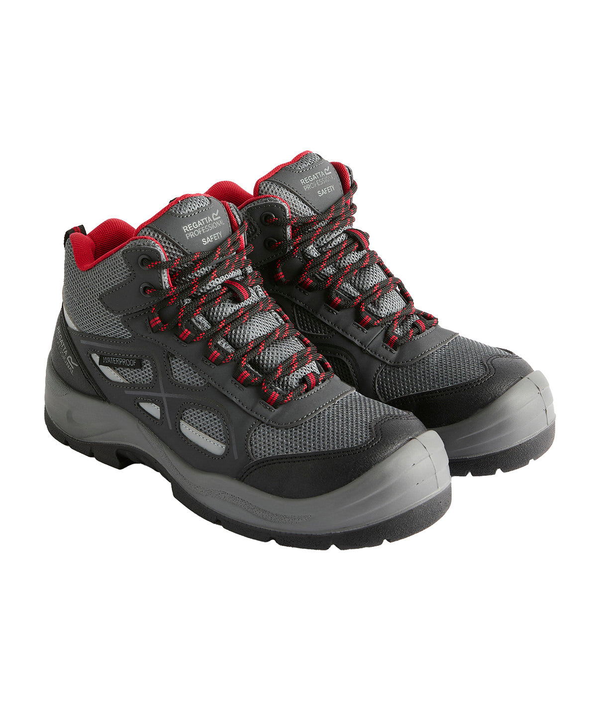 Regatta Safety Footwear Limestone S6 waterproof boots Granite/Red